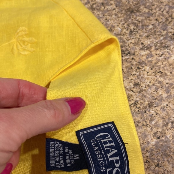 NWT Chaps Yellow Linen Tunic Top Blouse Medium Embroidered Pattern - Picture 12 of 16